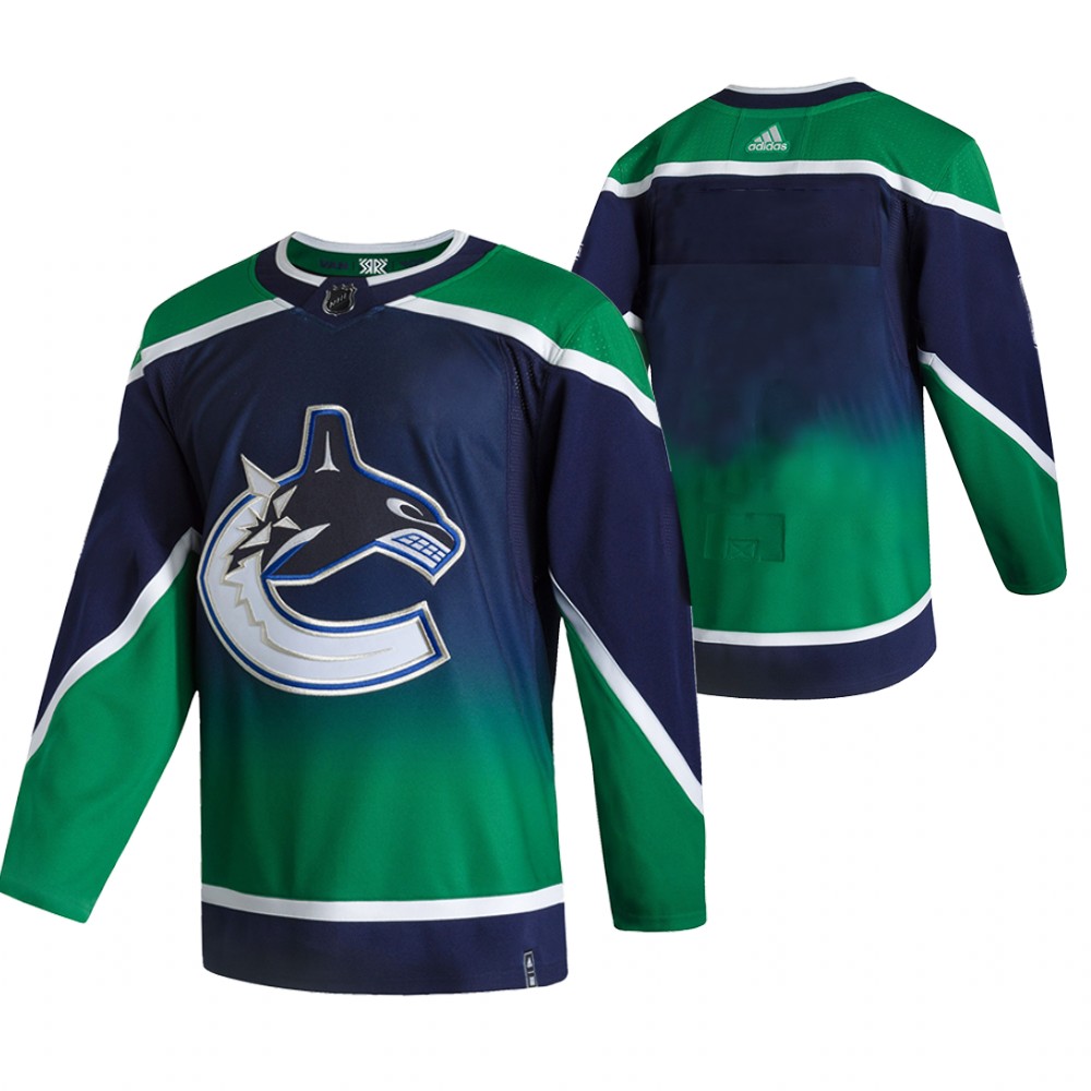 2021 Adidias Vancouver Canucks Blank Green Men Reverse Retro Alternate NHL Jersey->vancouver canucks->NHL Jersey